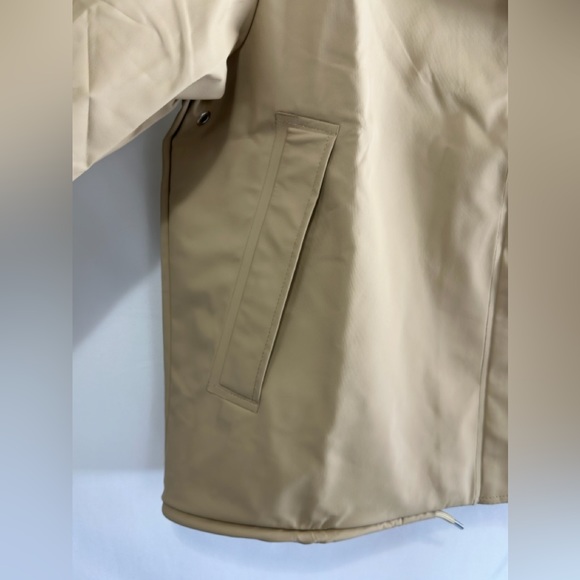 RAINS WOMANS SAND UNLINED WAIST LENGTH HOODED JACKET - SMALL - Picture 11 of 16
